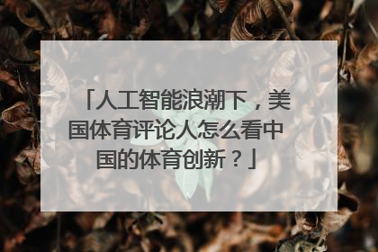 人工智能浪潮下，美国体育评论人怎么看中国的体育创新？